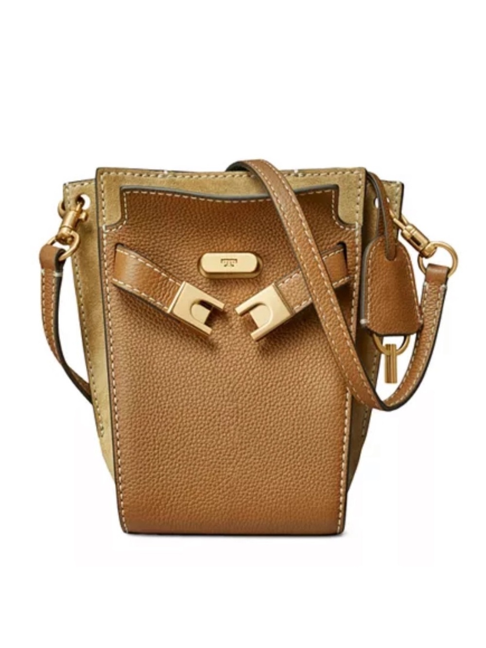 NWT Tory Burch Lee Radziwill Pebbled Double Bucket Bag